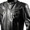 Campera de Cuero Biker con Cierres Metálicos