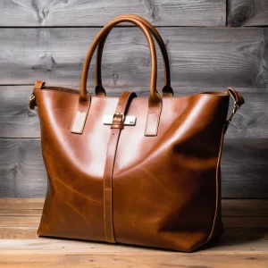 Bolso Tote Bag de Cuero Genuino para Notebook