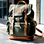 Mochila Urbana de Cuero y Lona Encerada Impermeable